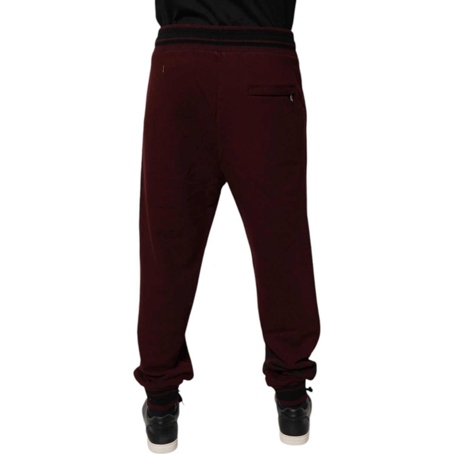 Maroon Cotton Men Jogger Sweatpants Pants