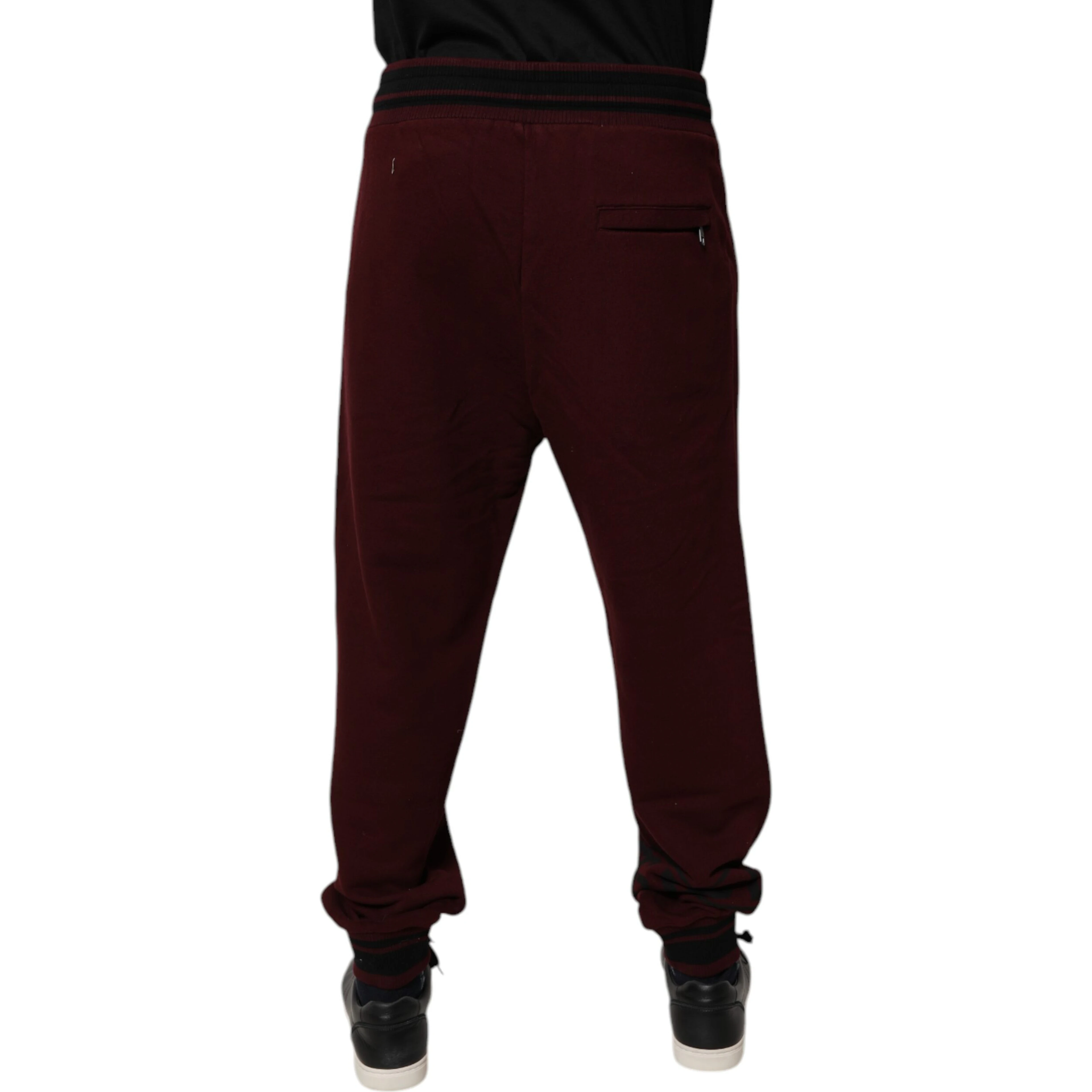 Maroon Cotton Men Jogger Sweatpants Pants