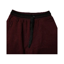 Maroon Cotton Men Jogger Sweatpants Pants