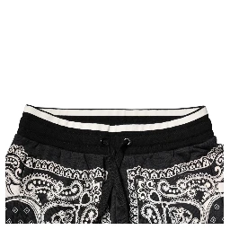 Black Cotton Bandana Jogger Sweatpants Pants