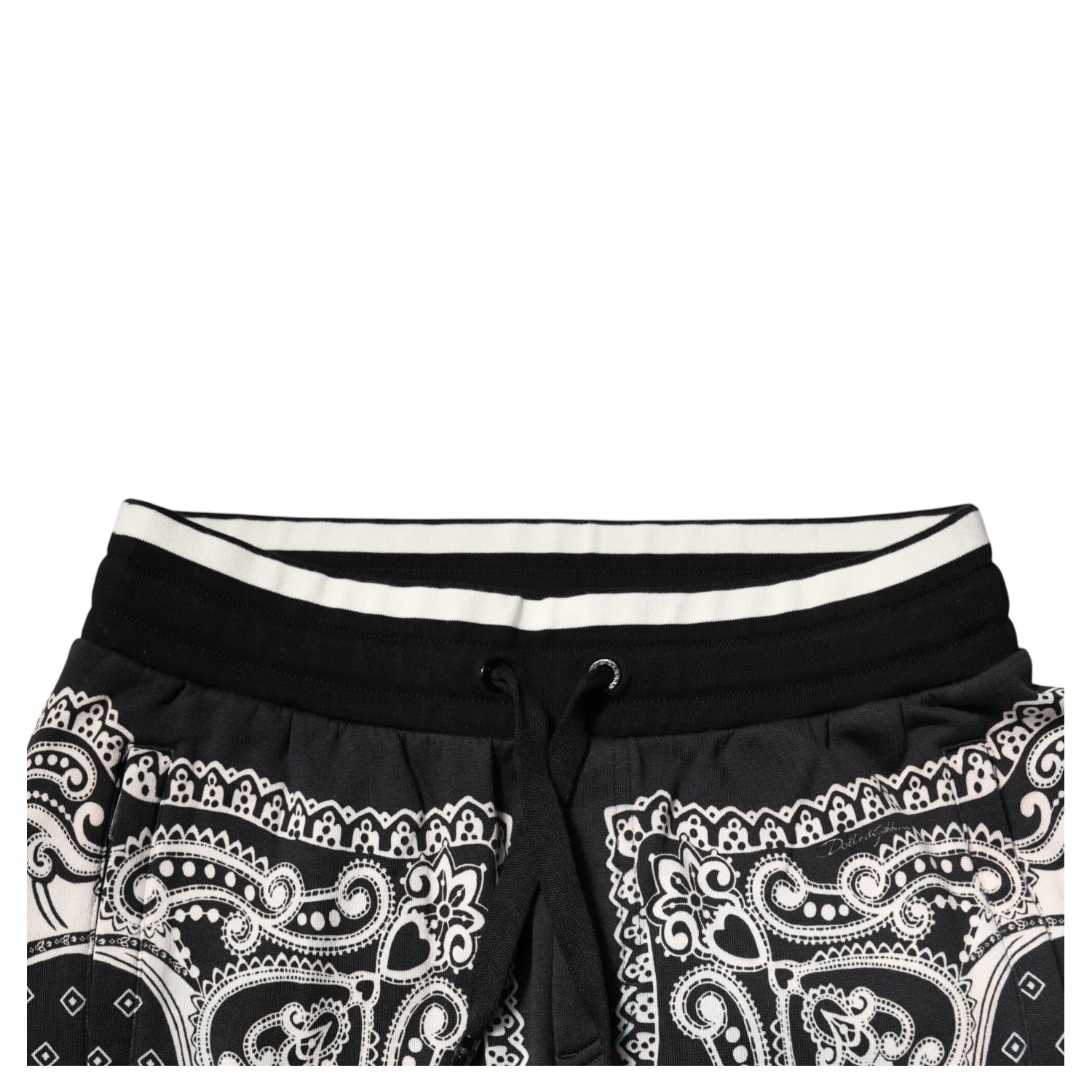 Black Cotton Bandana Jogger Sweatpants Pants