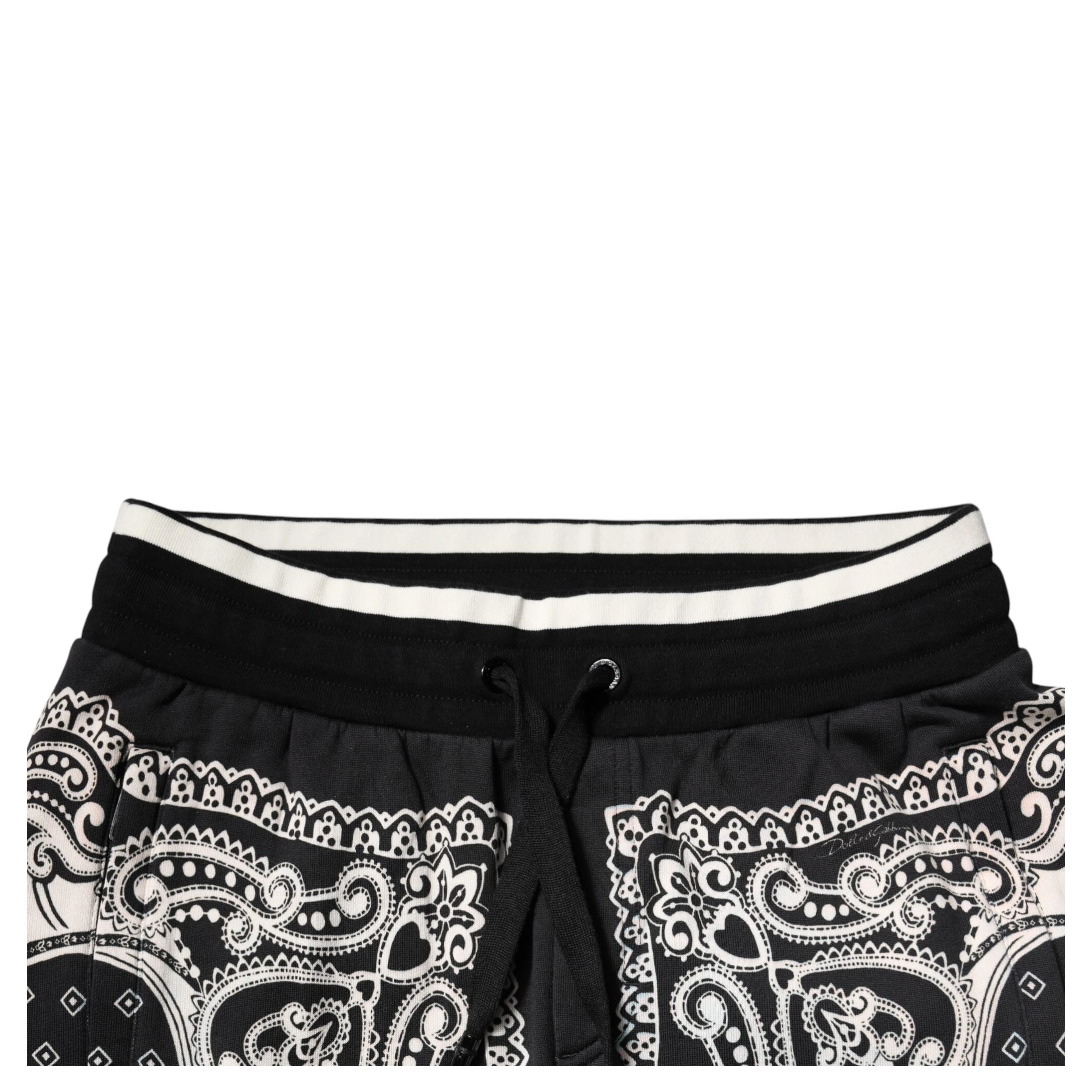 Black Cotton Bandana Jogger Sweatpants Pants