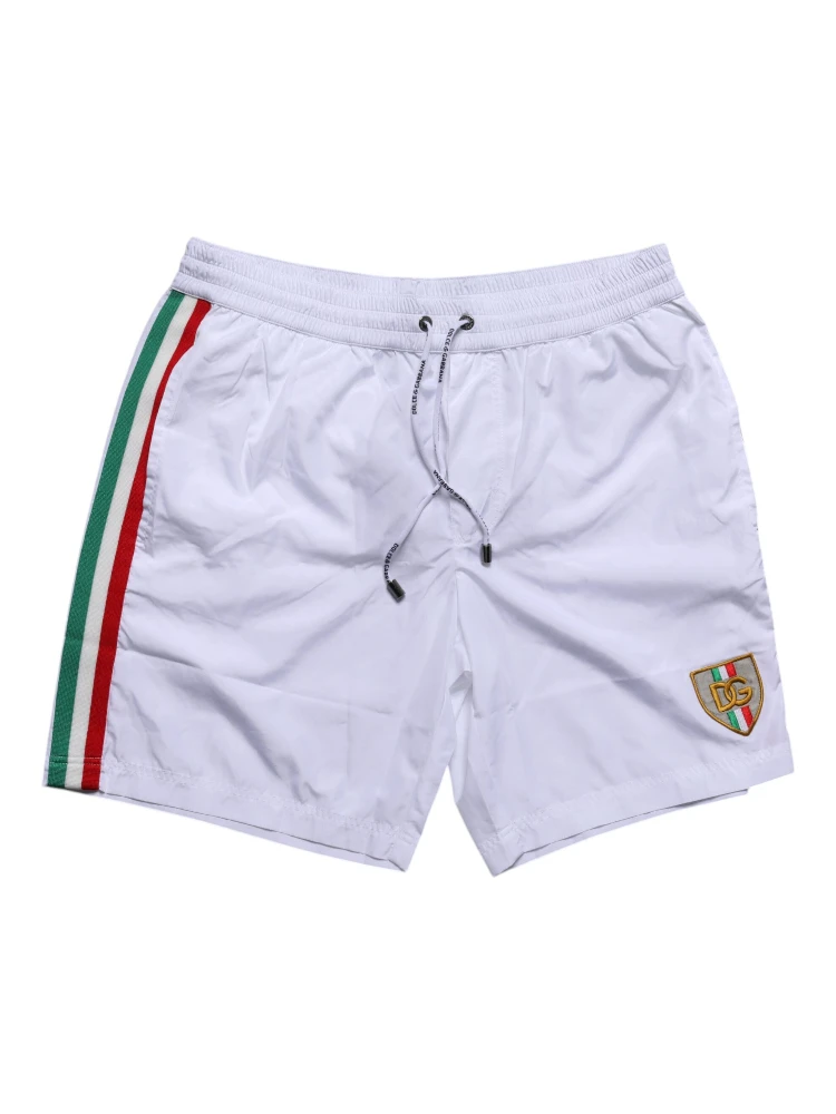 White Logo Polyester Men Beachwear Swimwear alternative
