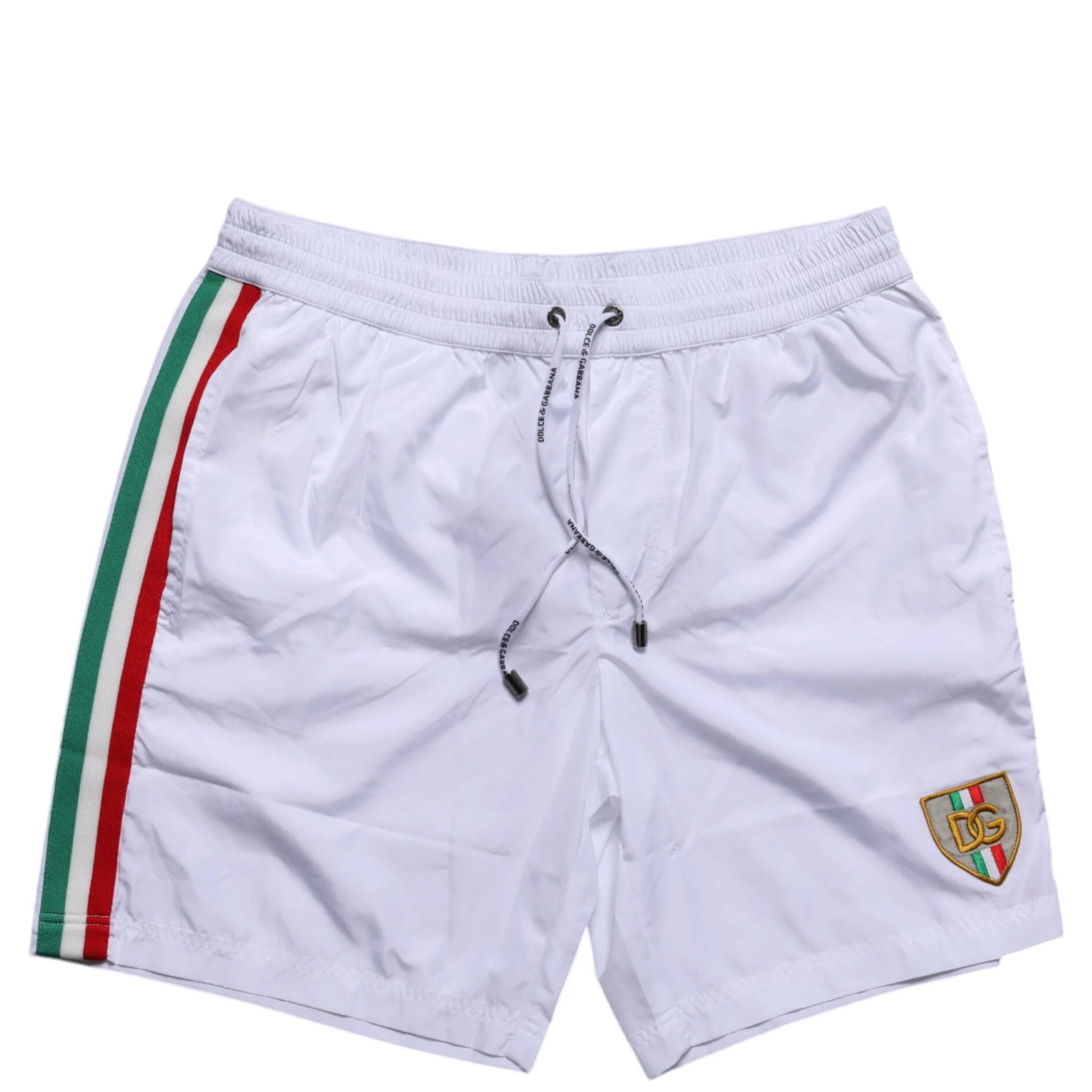 White Logo Polyester Men Beachwear Swimwear