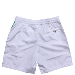 White Logo Polyester Men Beachwear Swimwear