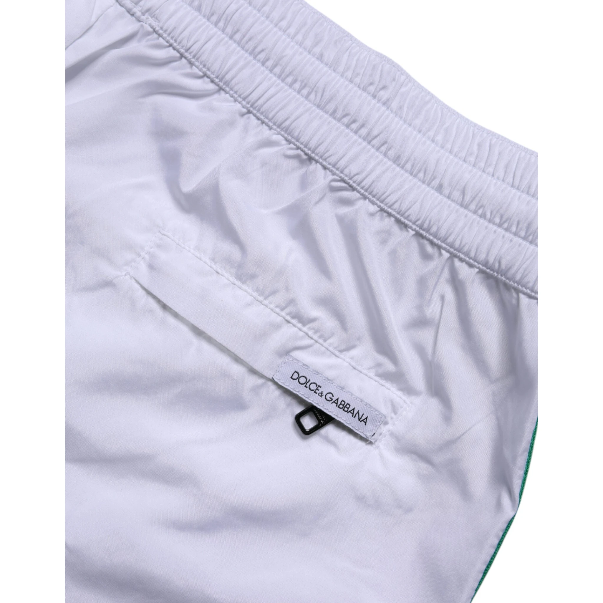 White Logo Polyester Men Beachwear Swimwear