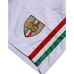 White Logo Polyester Men Beachwear Swimwear