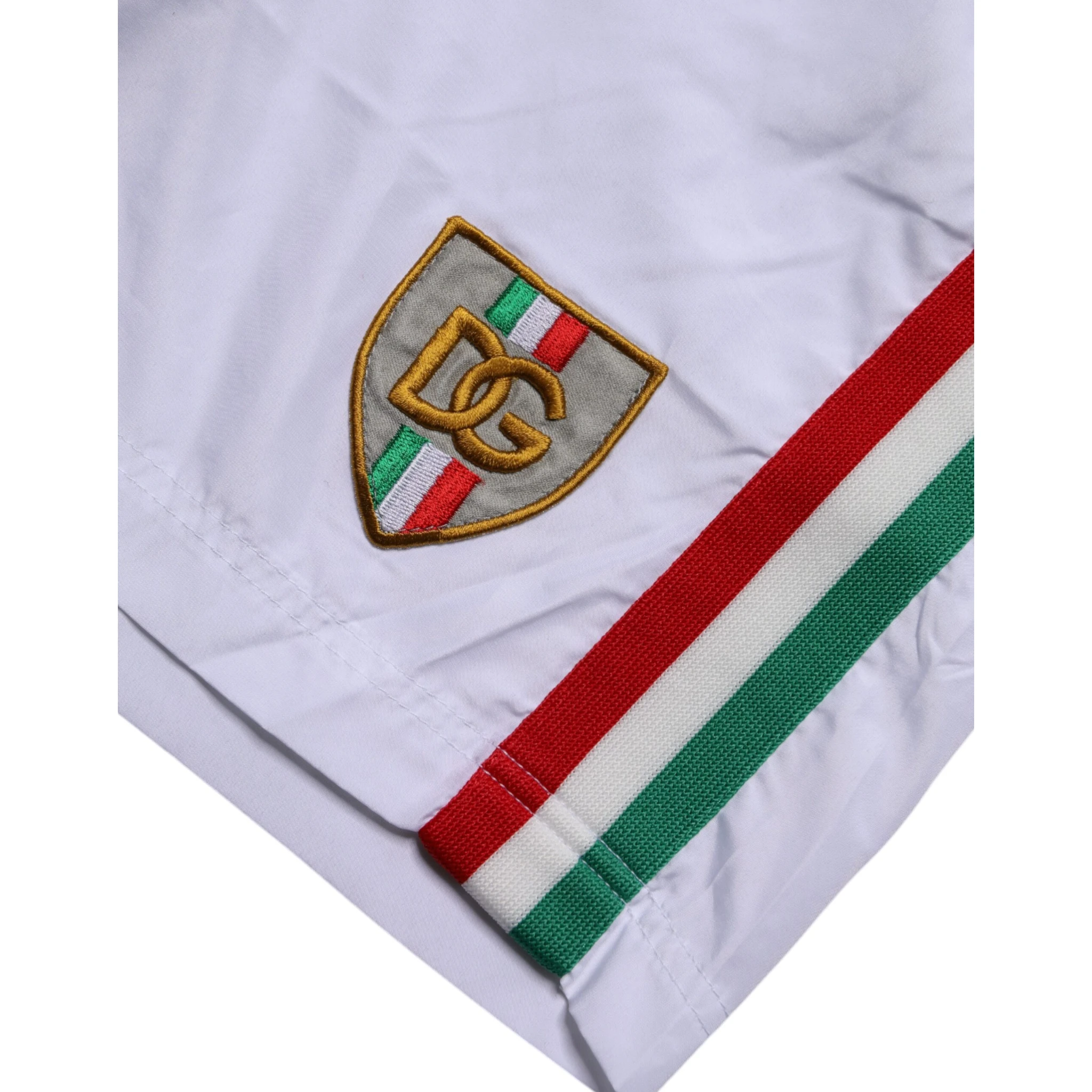 White Logo Polyester Men Beachwear Swimwear