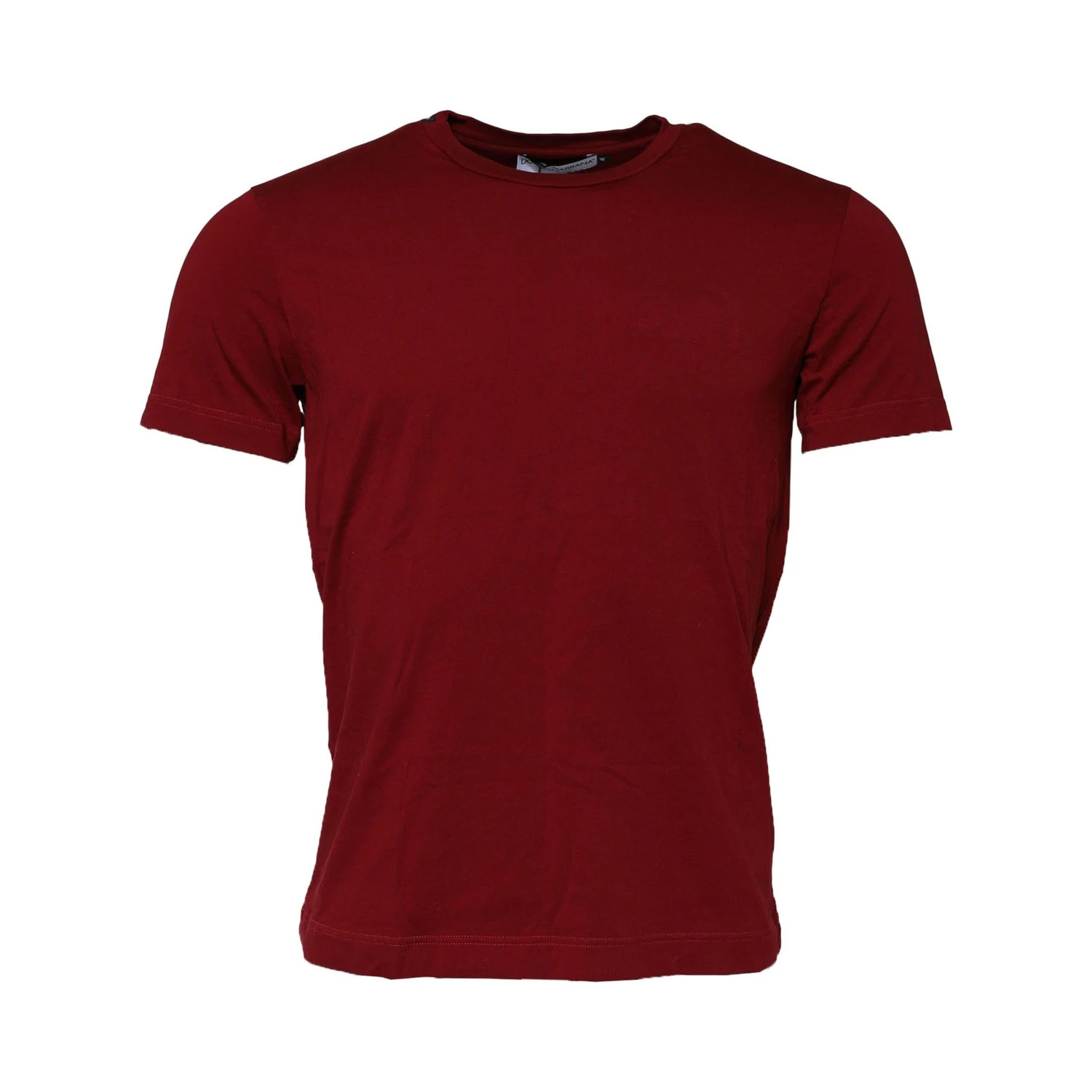 Maroon Cotton Crew Neck Short Sleeves T-Shirt