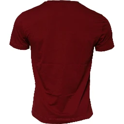 Maroon Cotton Crew Neck Short Sleeves T-Shirt