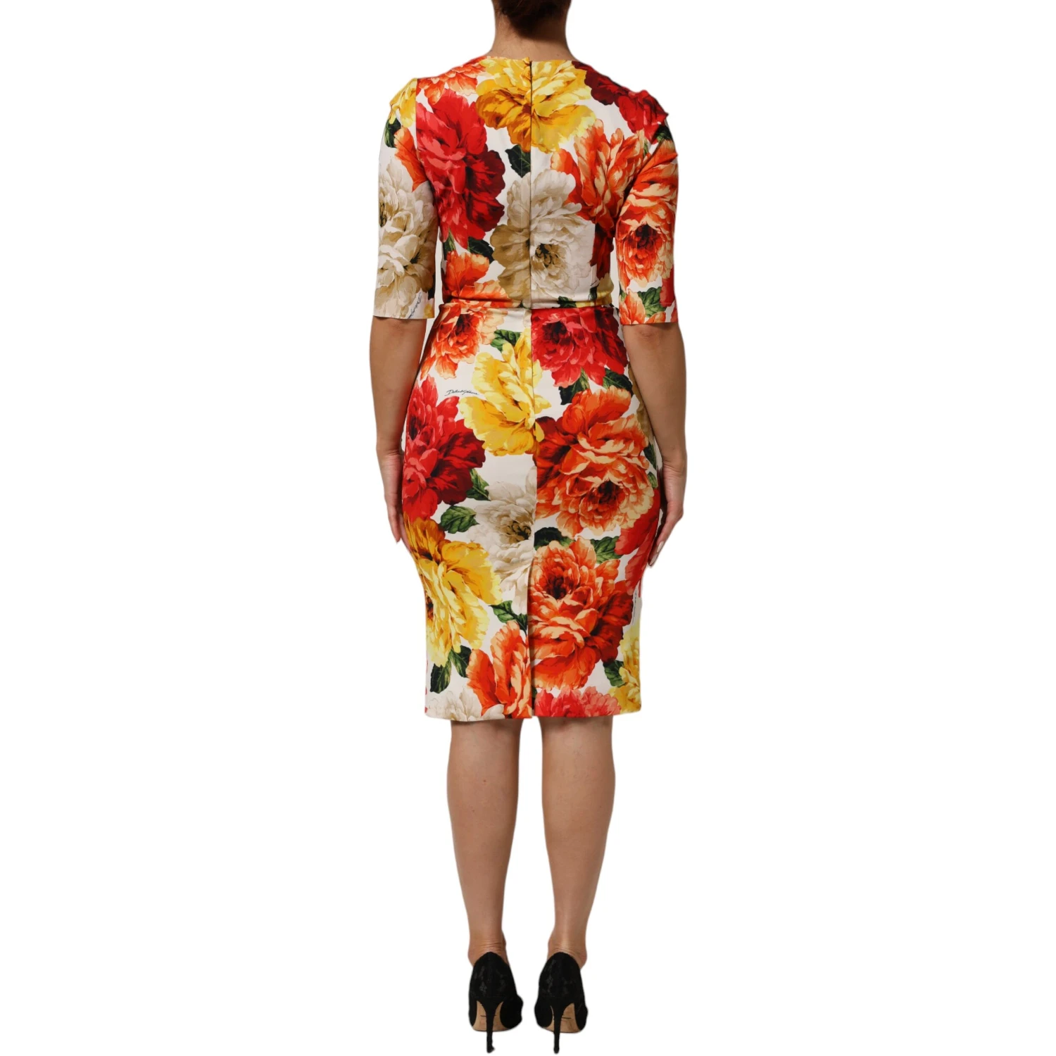 Multicolor Floral Print Viscose Sheath Dress