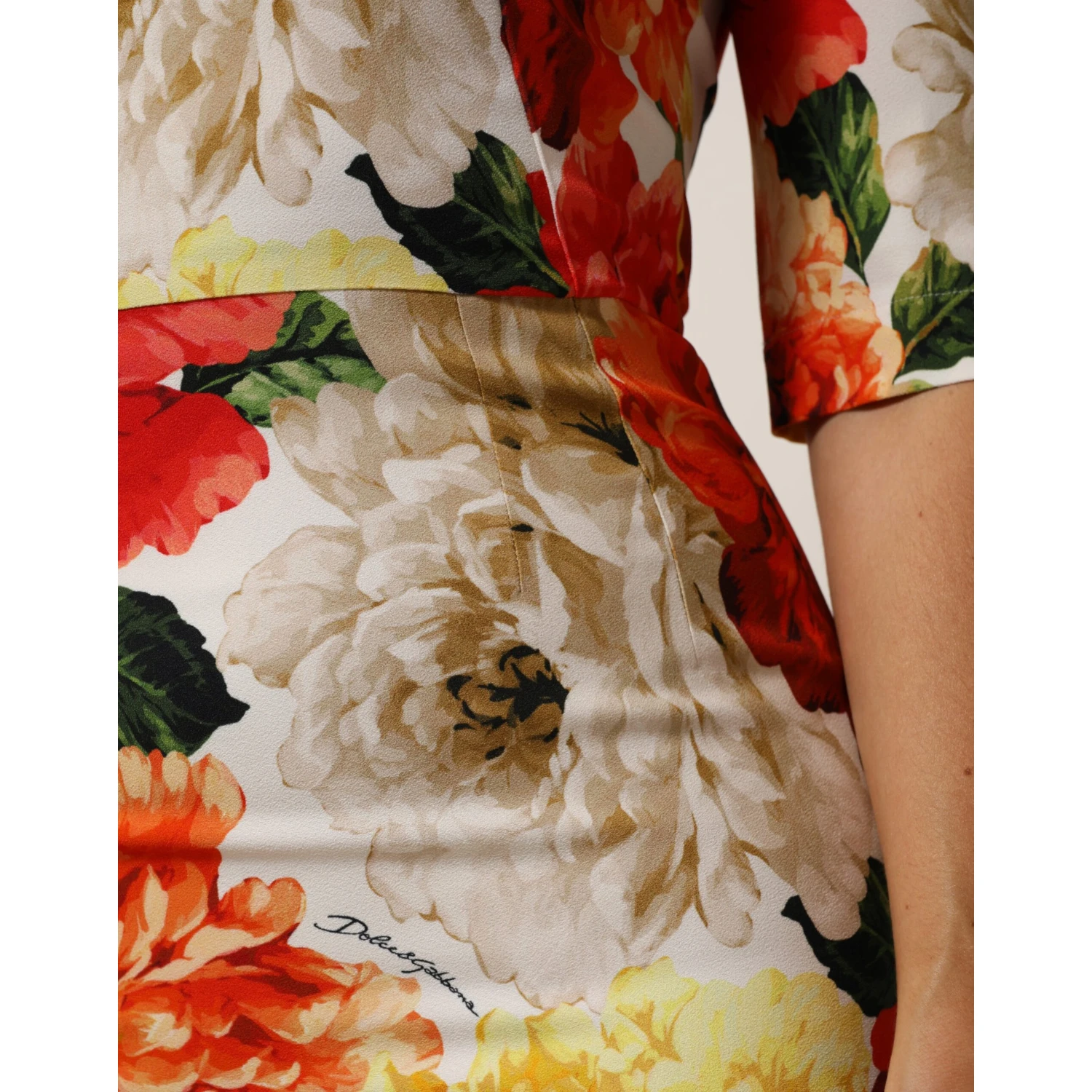 Multicolor Floral Print Viscose Sheath Dress