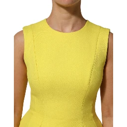 Yellow A-line Sheath Sleeveless Mini Dress
