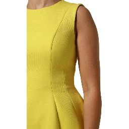 Yellow A-line Sheath Sleeveless Mini Dress
