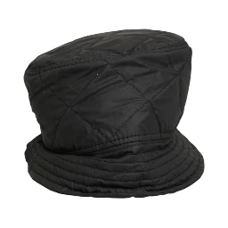 Black Nylon Quilted Bucket Men Capello Hat