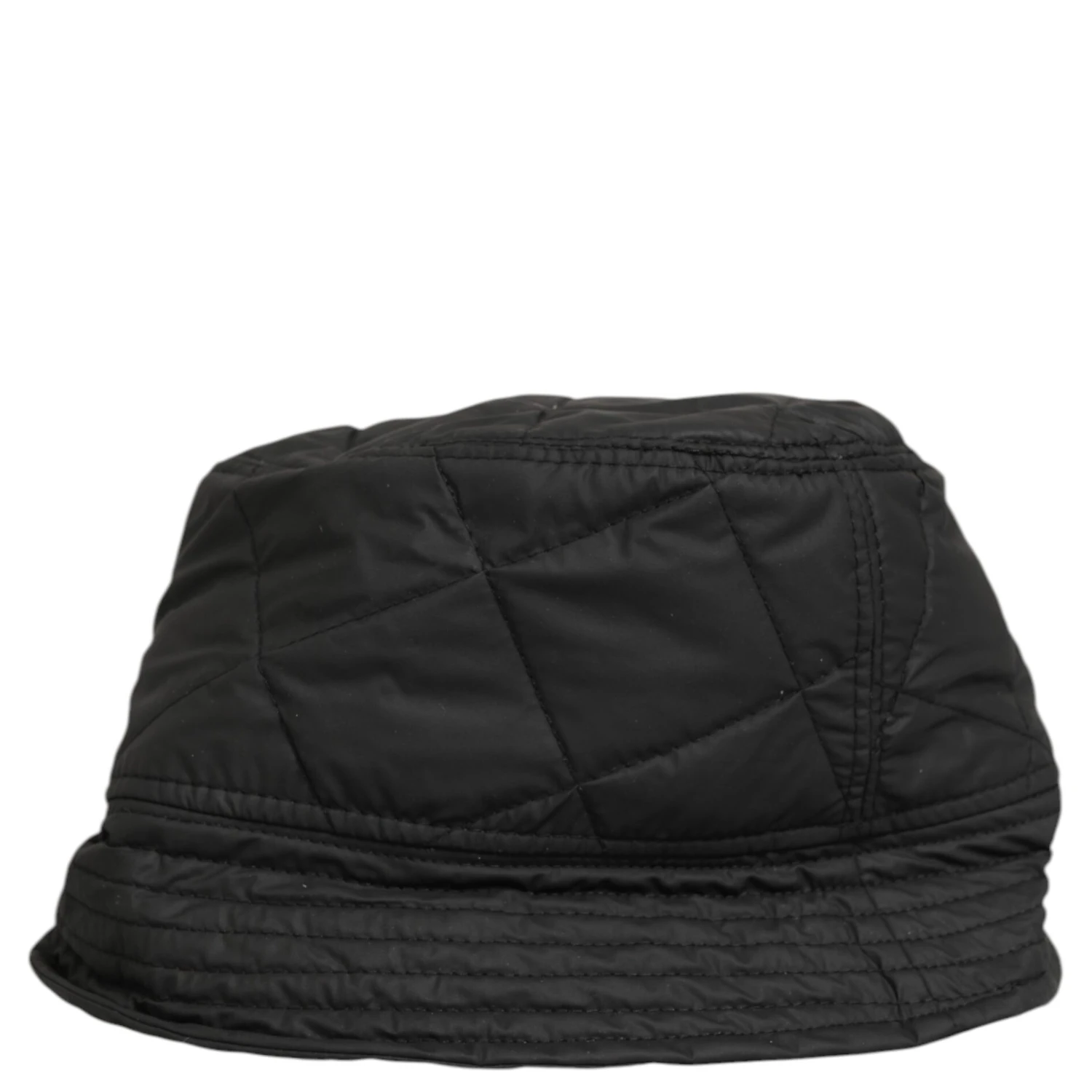 Black Nylon Quilted Bucket Men Capello Hat