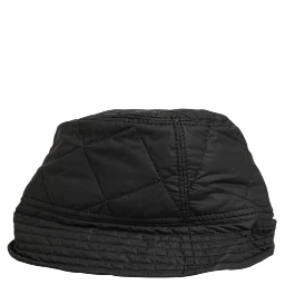 Black Nylon Quilted Bucket Men Capello Hat