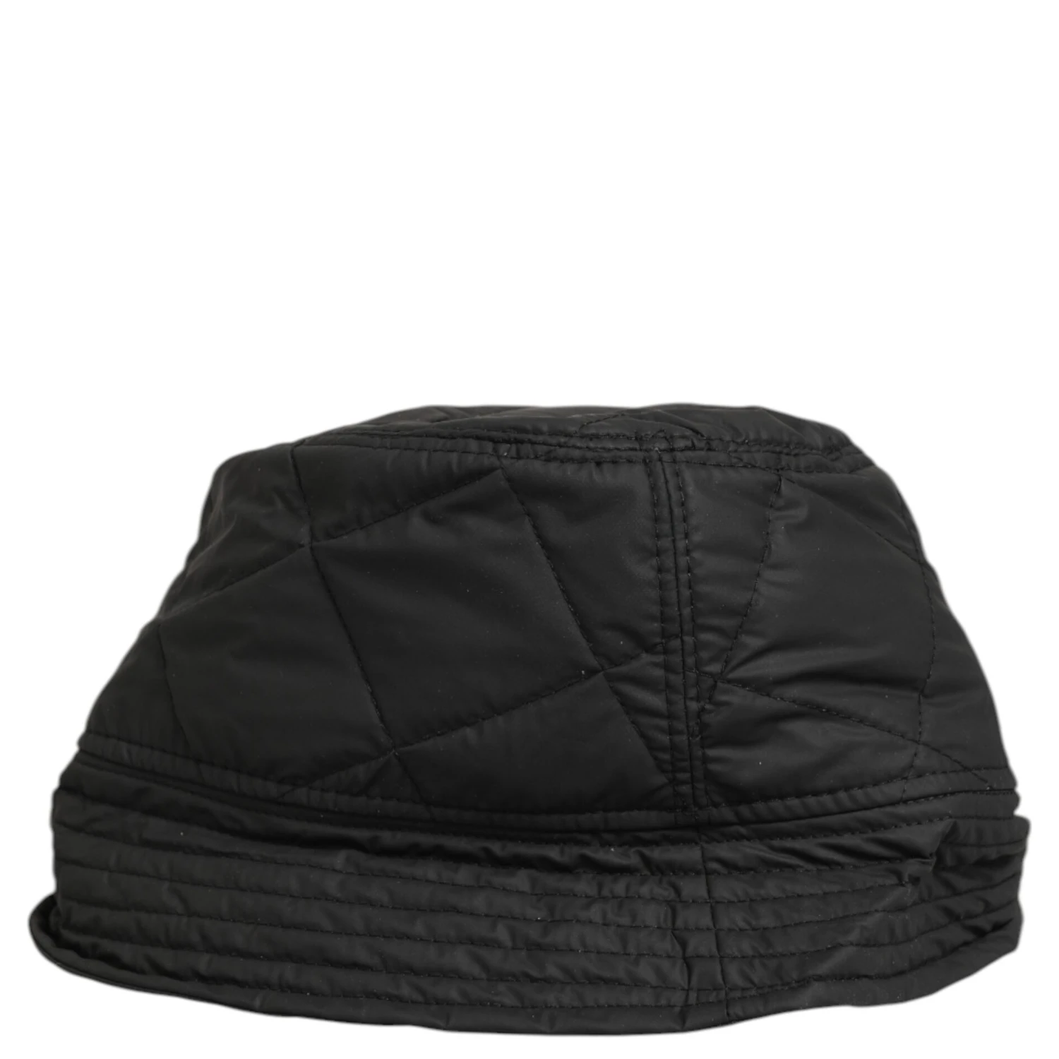 Black Nylon Quilted Bucket Men Capello Hat