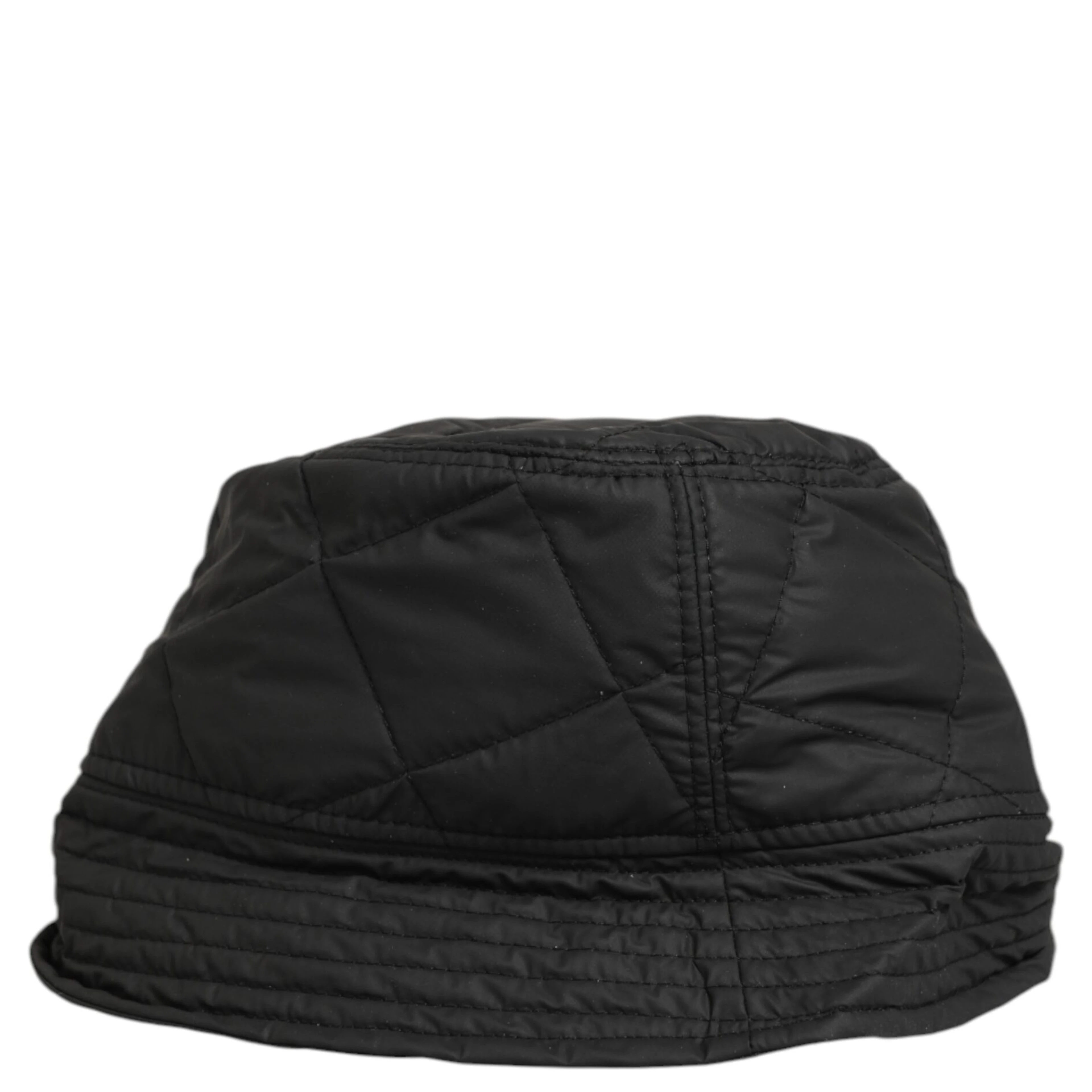 Black Nylon Quilted Bucket Men Capello Hat