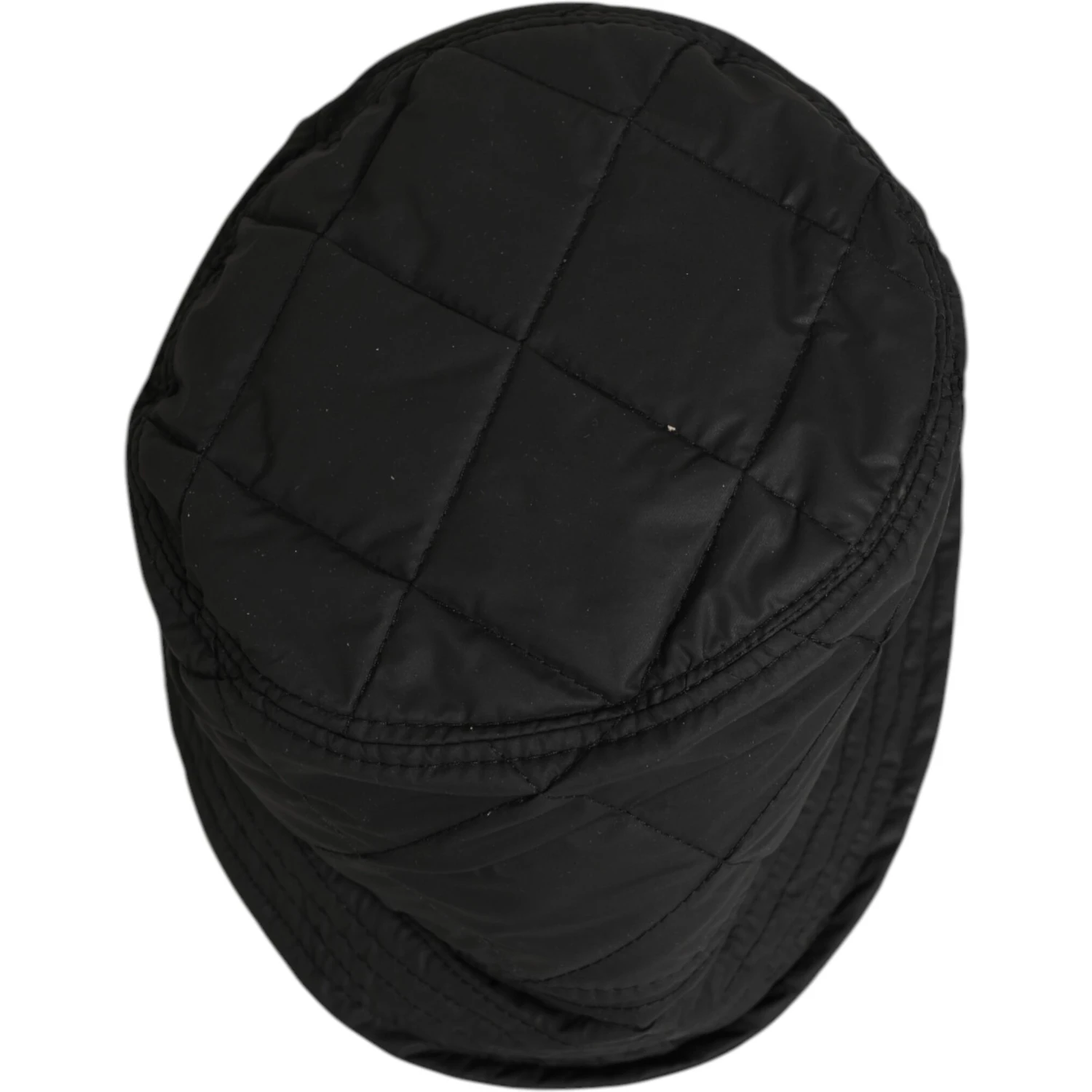 Black Nylon Quilted Bucket Men Capello Hat