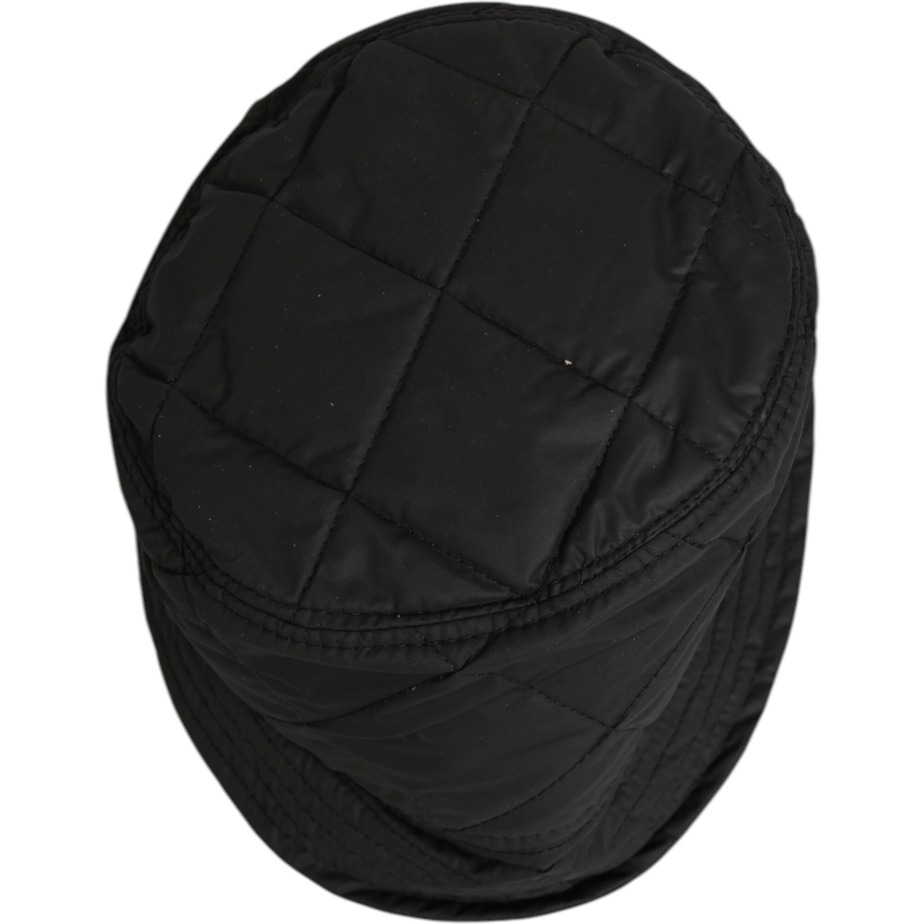 Black Nylon Quilted Bucket Men Capello Hat