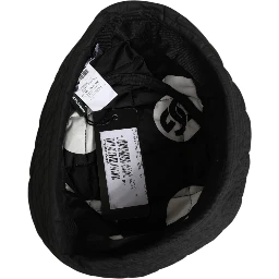 Black Nylon Quilted Bucket Men Capello Hat