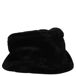 Black Cotton Suede Bucket Logo Capello Hat
