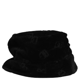 Black Cotton Suede Bucket Logo Capello Hat