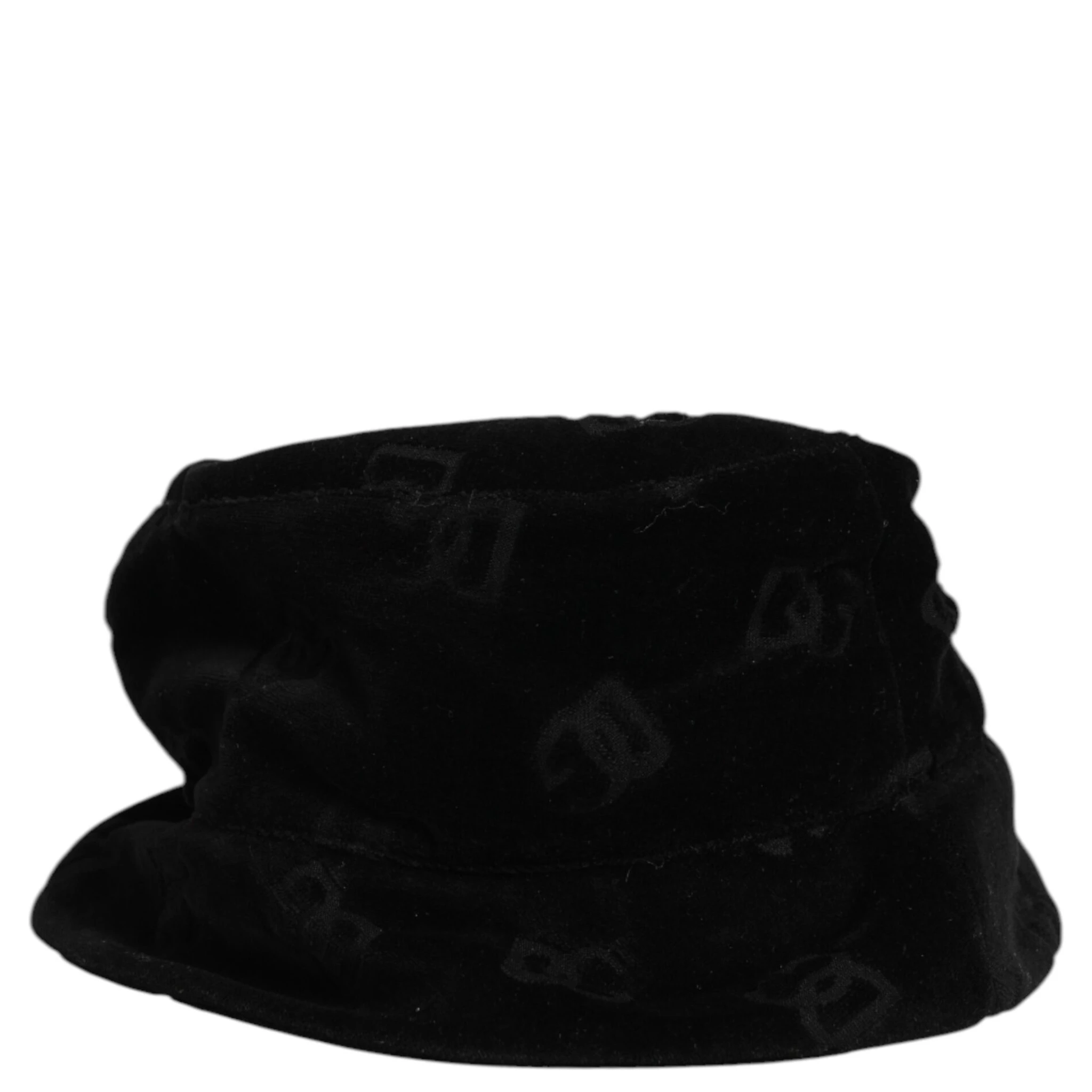 Black Cotton Suede Bucket Logo Capello Hat