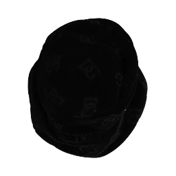 Black Cotton Suede Bucket Logo Capello Hat