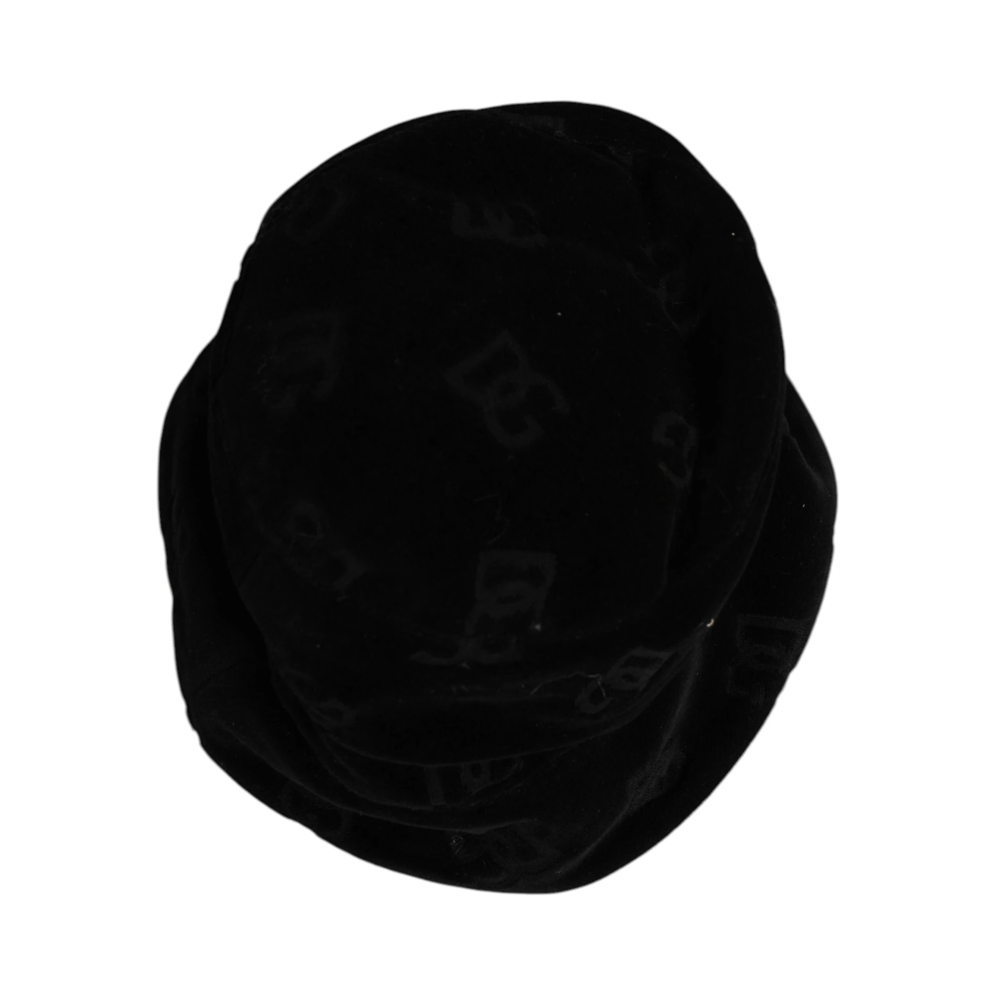 Black Cotton Suede Bucket Logo Capello Hat