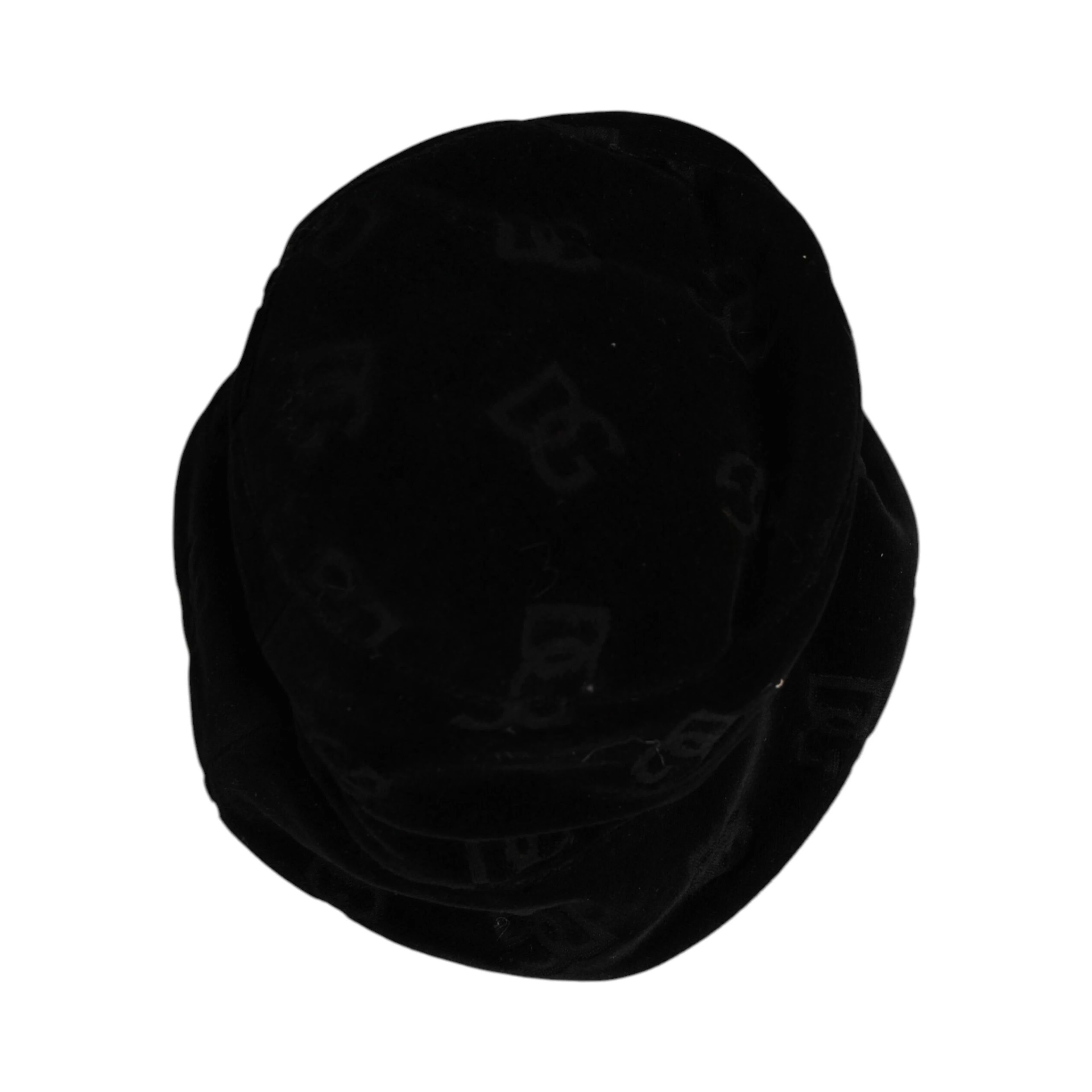 Black Cotton Suede Bucket Logo Capello Hat
