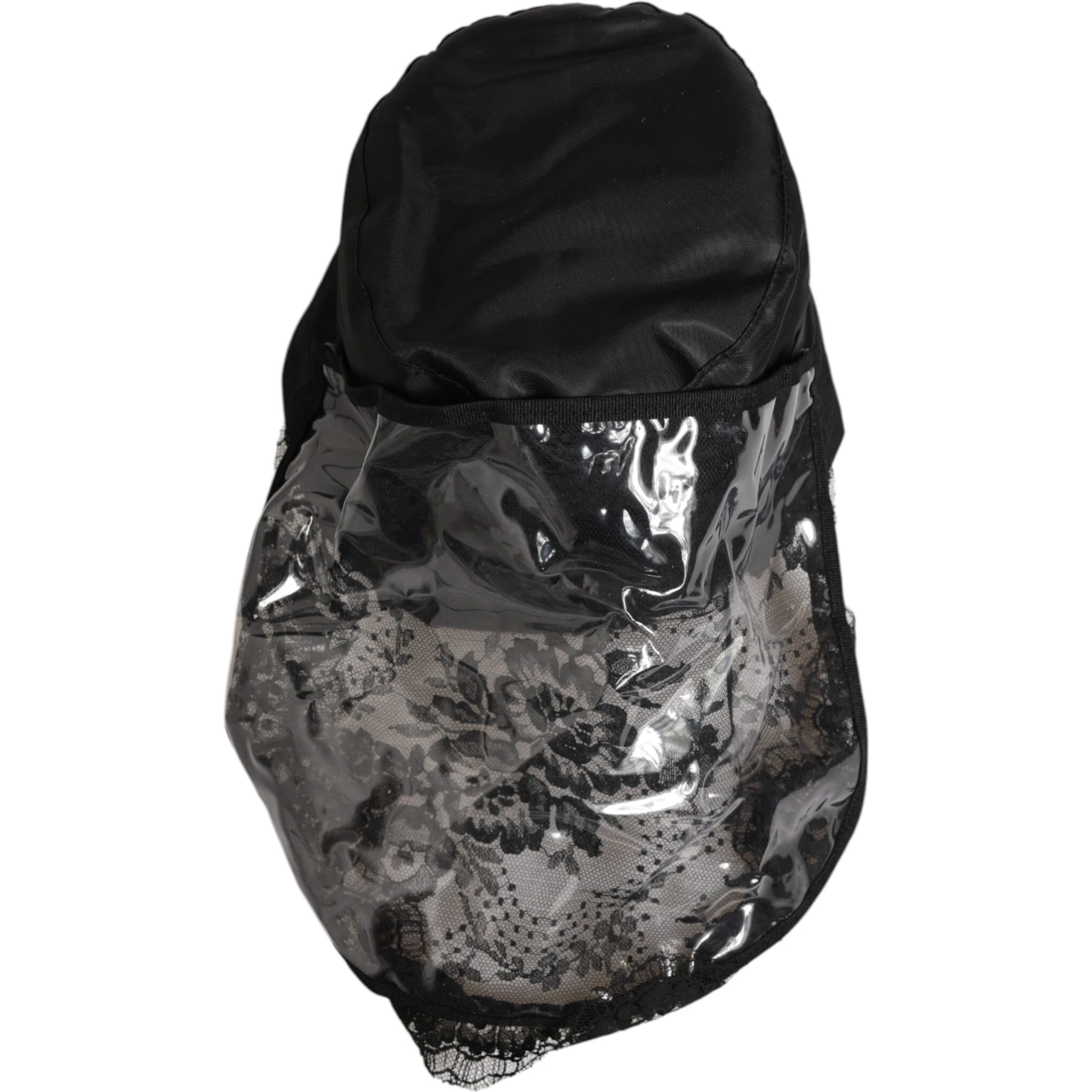 Black PVC Wide Brim Men Bucket Capello Hat