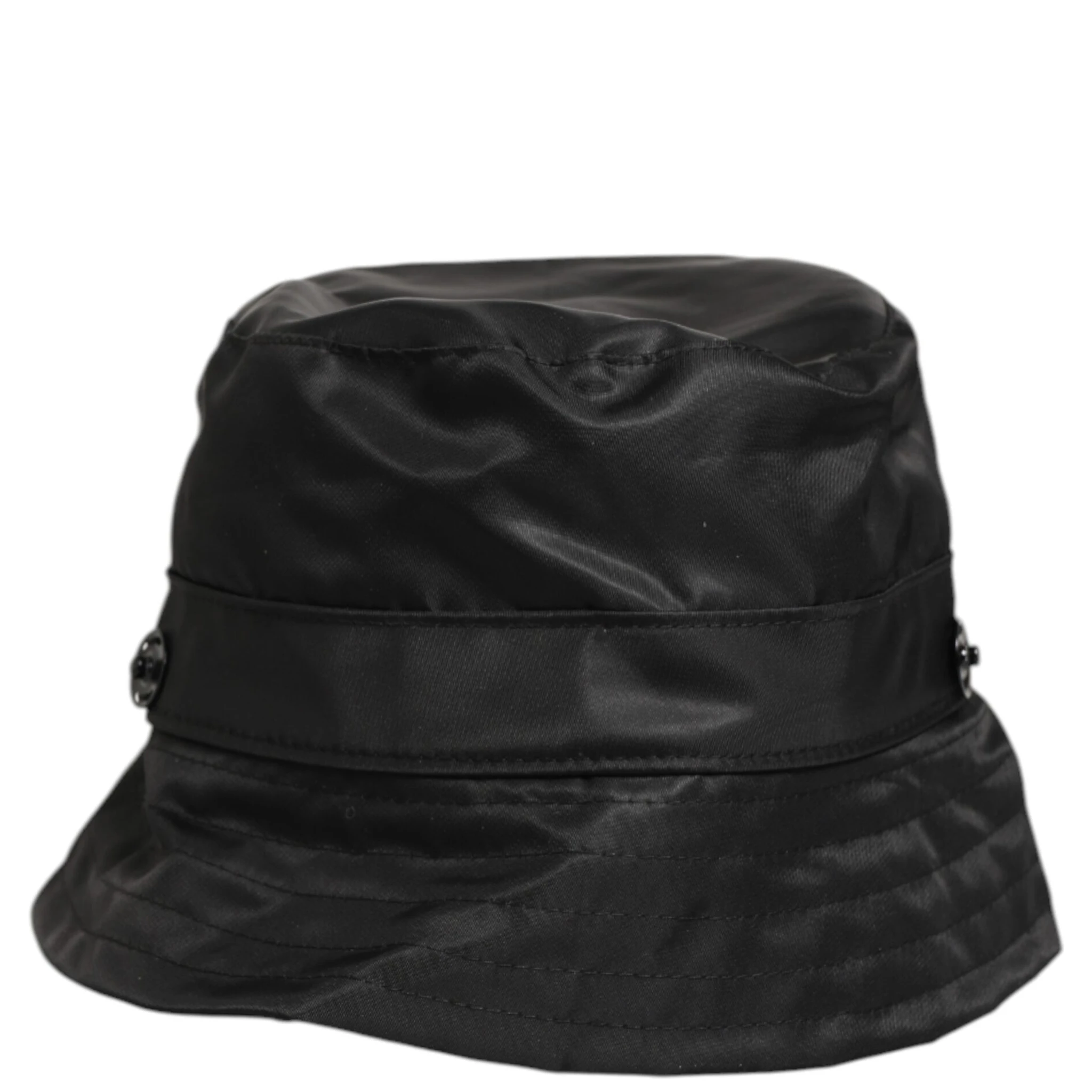 Black PVC Wide Brim Men Bucket Capello Hat