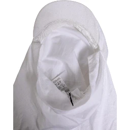 White Cotton DG Logo Plaque Baseball Balaclava Hat