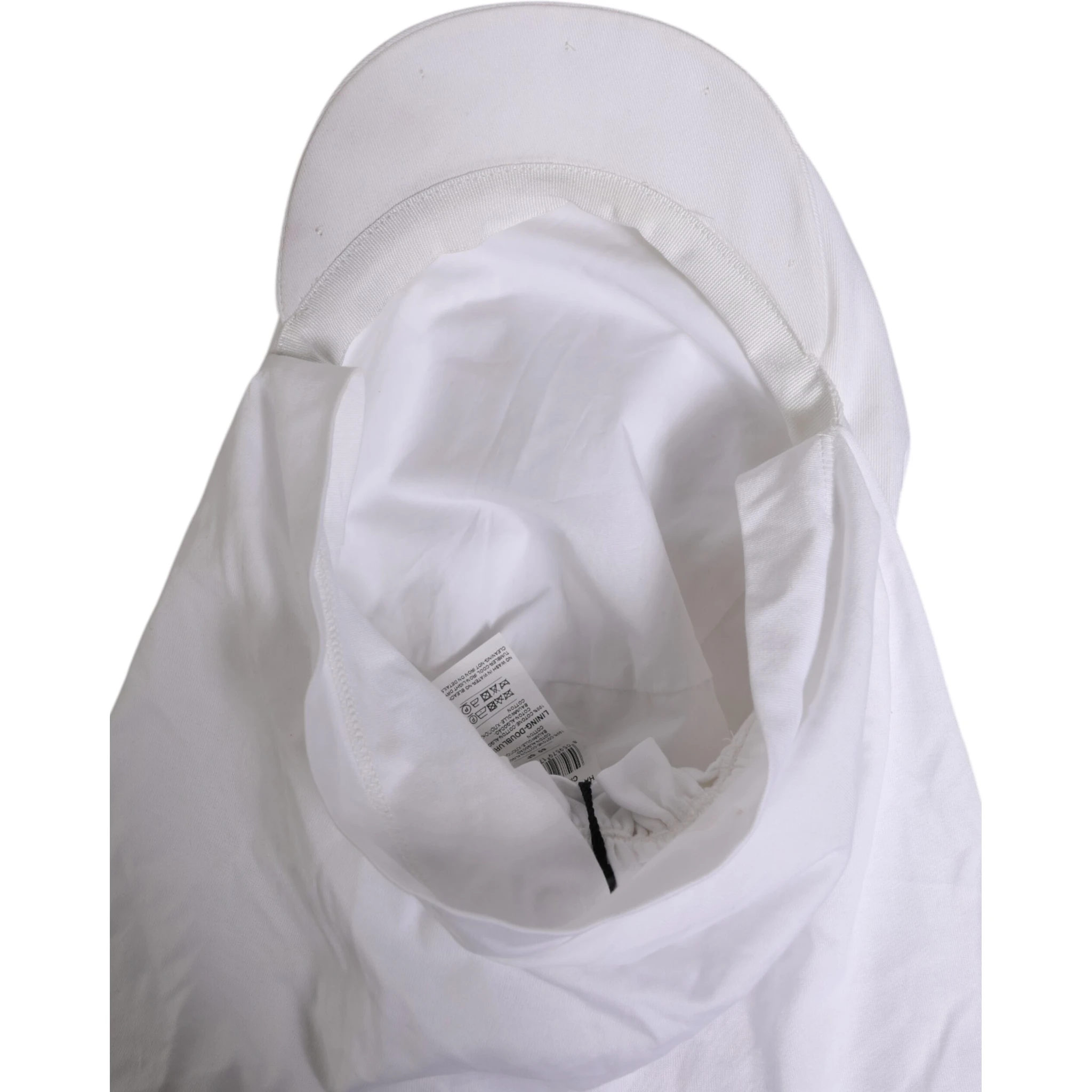White Cotton DG Logo Plaque Baseball Balaclava Hat