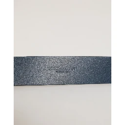 Blue Leather Classic Metal Logo Buckle Belt