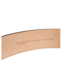 Brown Leather Classic Metal Oval Buckle Belt