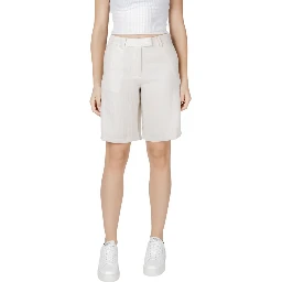 Beige Viscose Bermuda Shorts