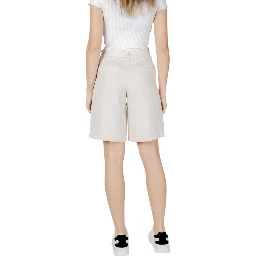 Beige Viscose Bermuda Shorts