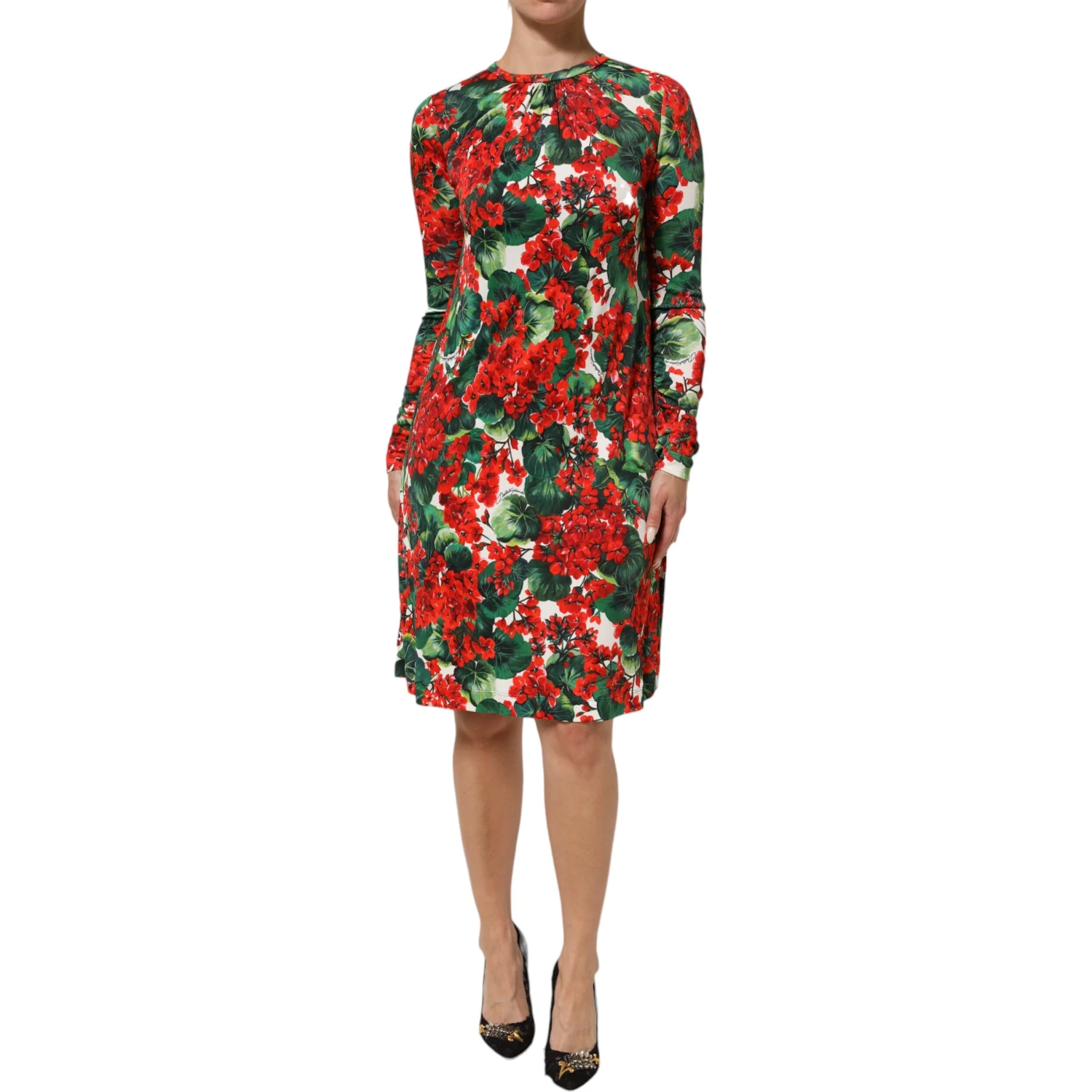 Multicolor Floral Short Portofino Dress