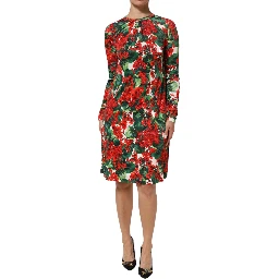 Multicolor Floral Short Portofino Dress