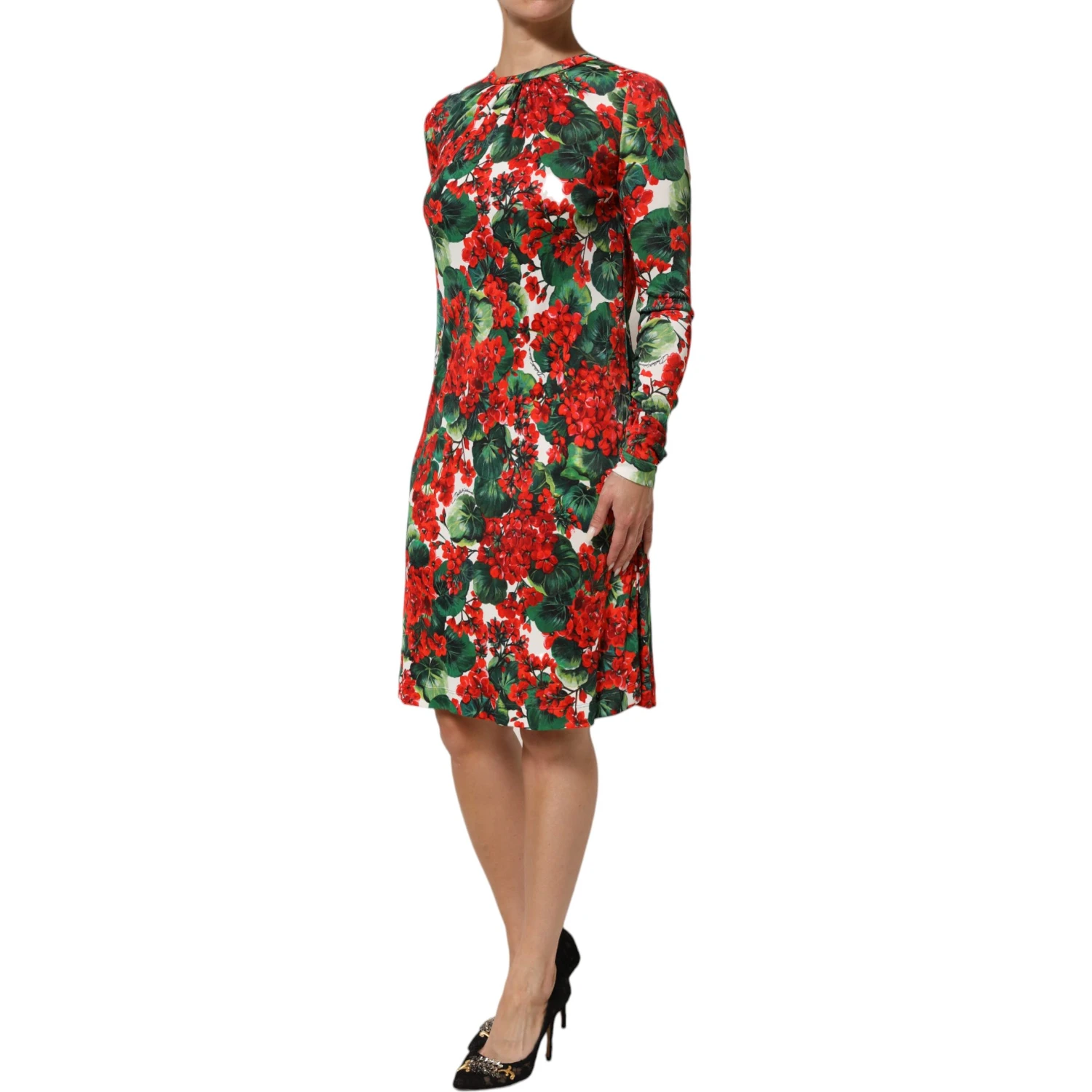 Multicolor Floral Short Portofino Dress