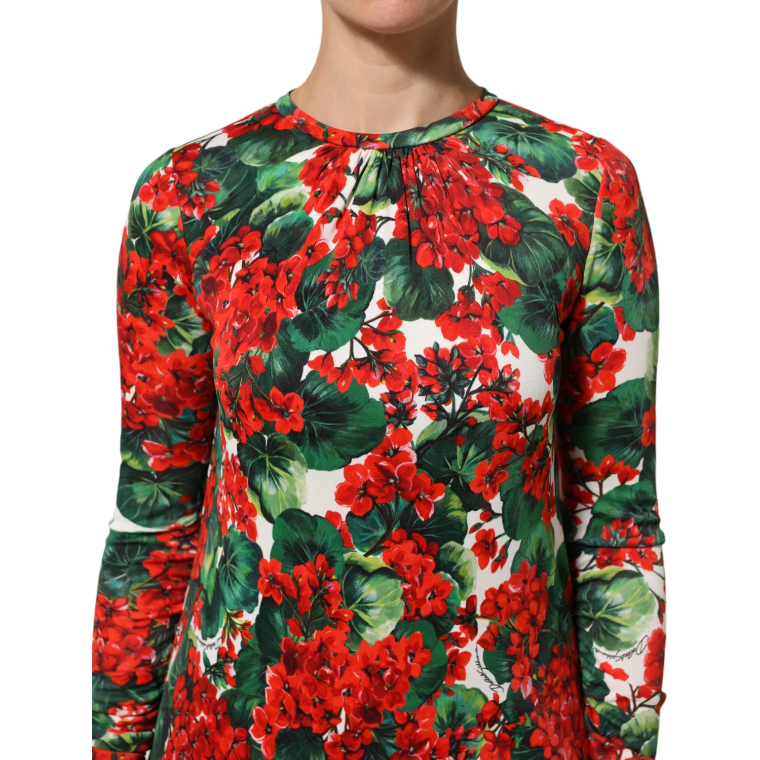 Multicolor Floral Short Portofino Dress