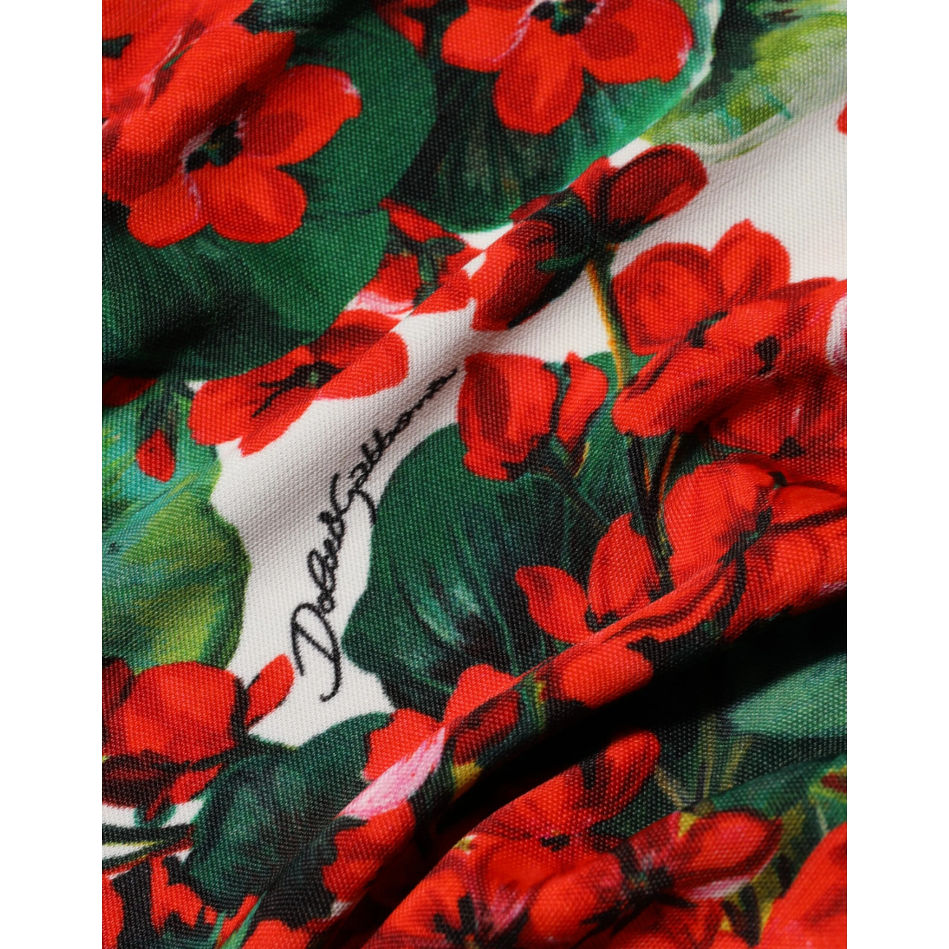 Multicolor Floral Short Portofino Dress