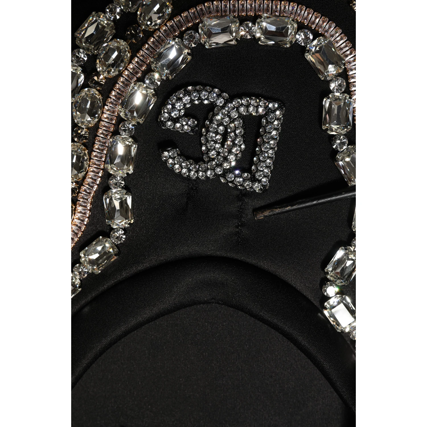 Black Necklace Crystal DG Logo Sweatshirt Sweater