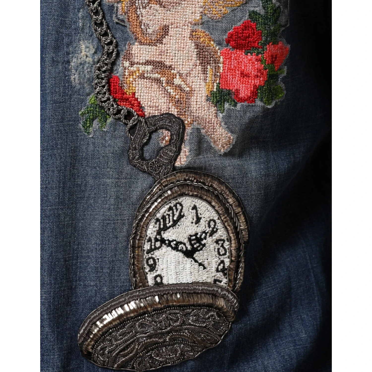 Blue Angel Patch Denim Buttoned Down Men Shirt