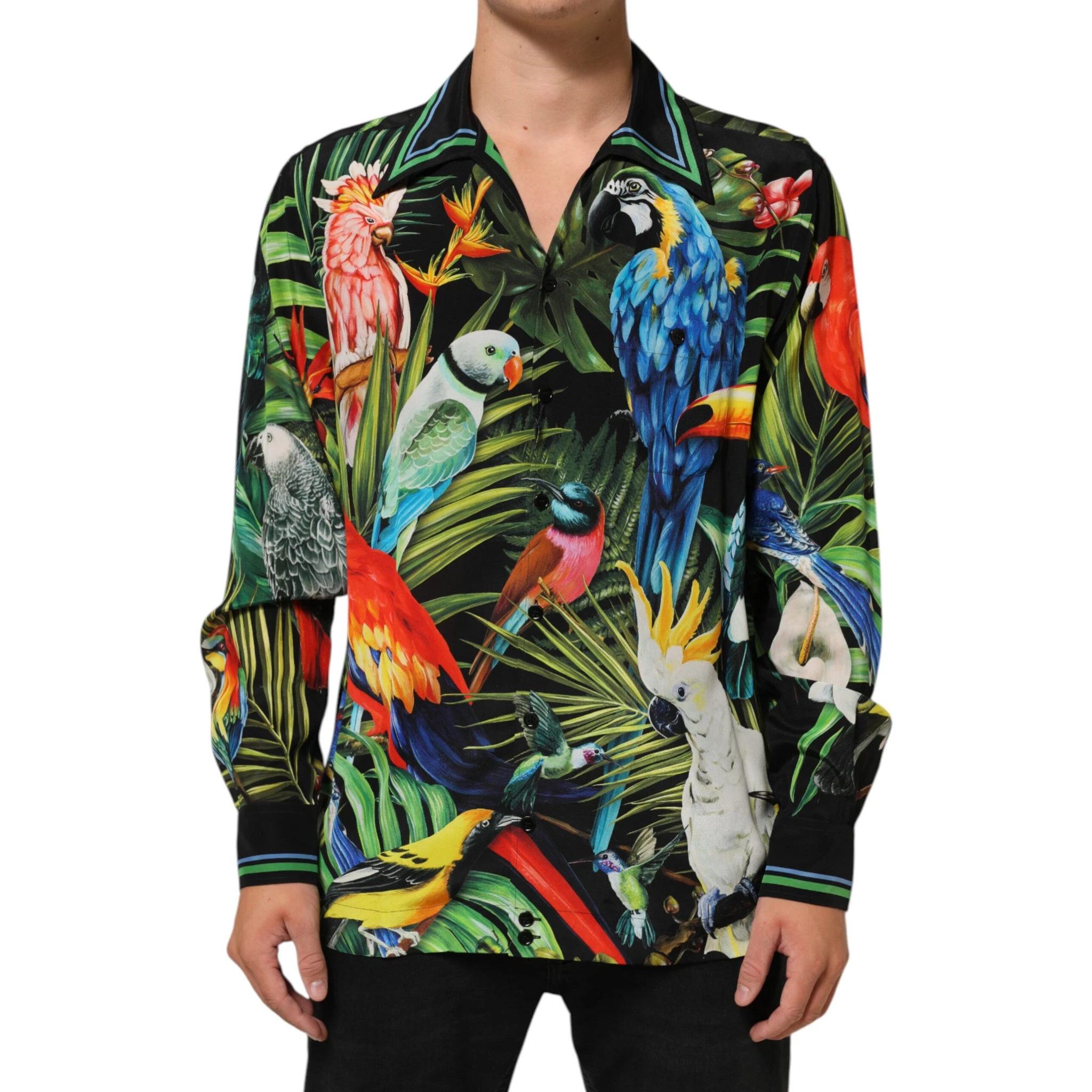 Multicolor Parrot Print Lounge Casual Shirt