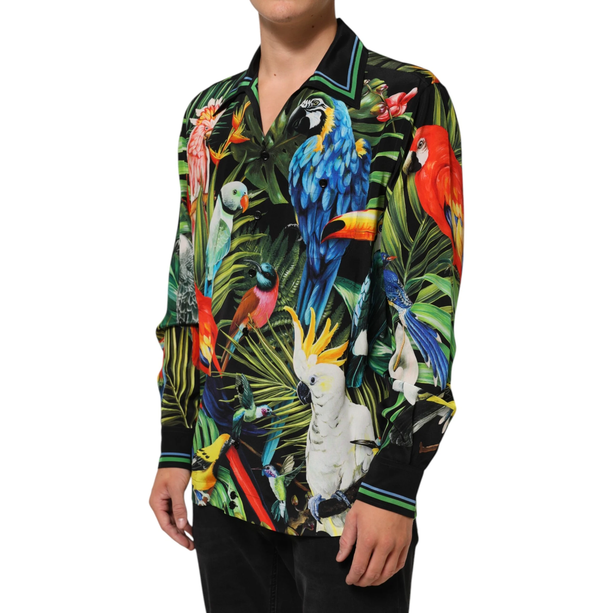 Multicolor Parrot Print Lounge Casual Shirt