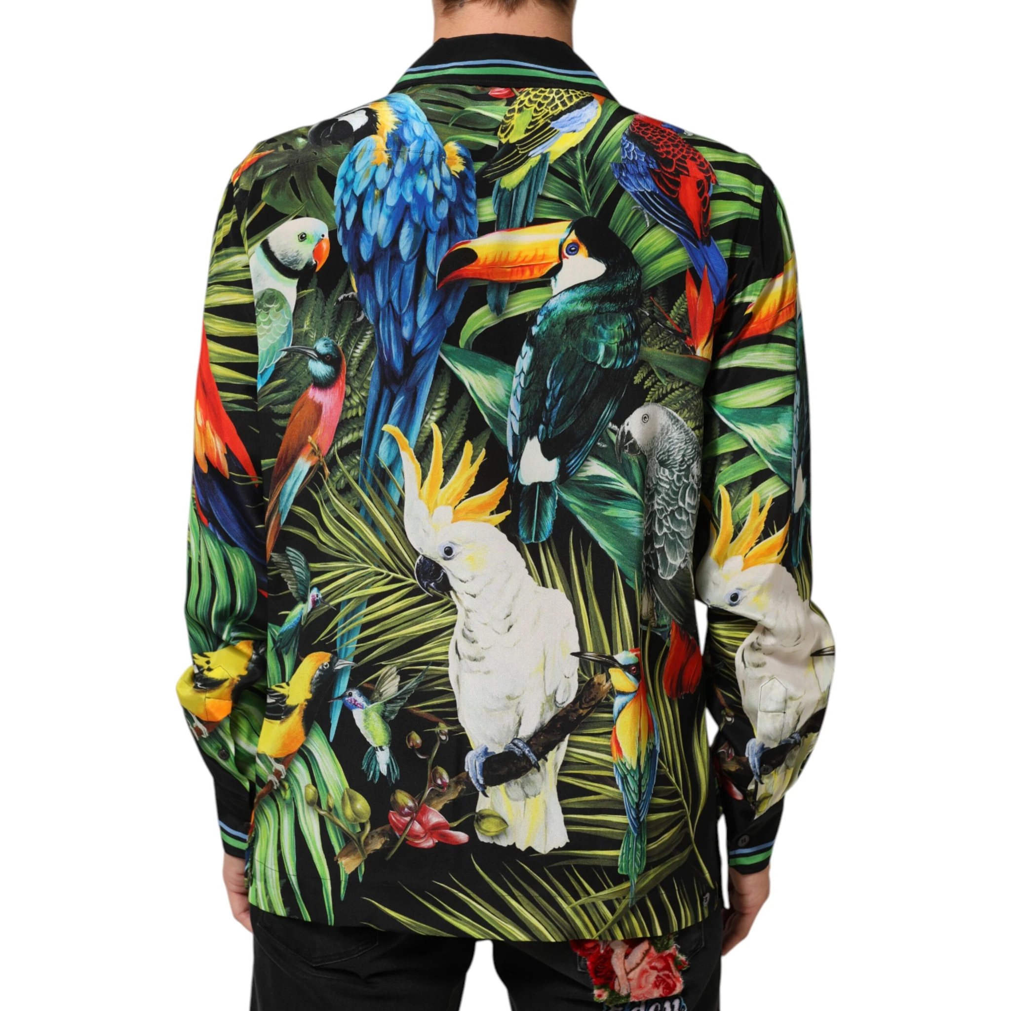 Multicolor Parrot Print Lounge Casual Shirt